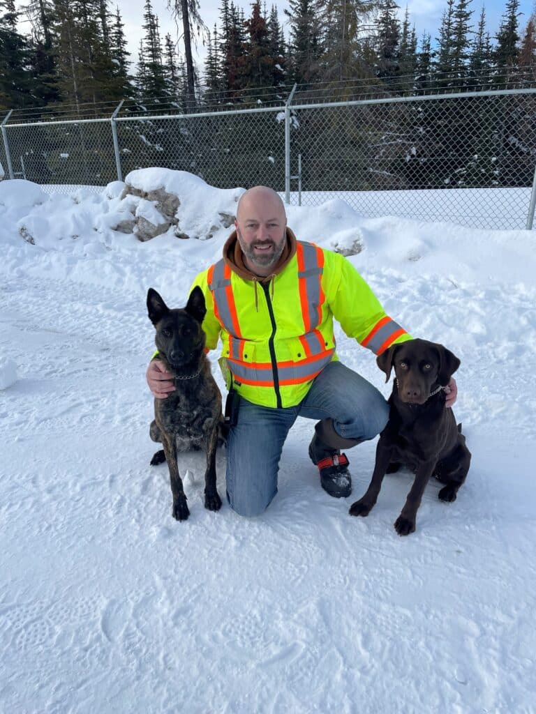 Mark Scheck with Drug dogs